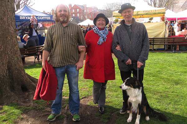 Liam Heneghan of Bia Lover pictured at the market with Alicia O’Reilly and Ciaran Casey of MAST Insurances.